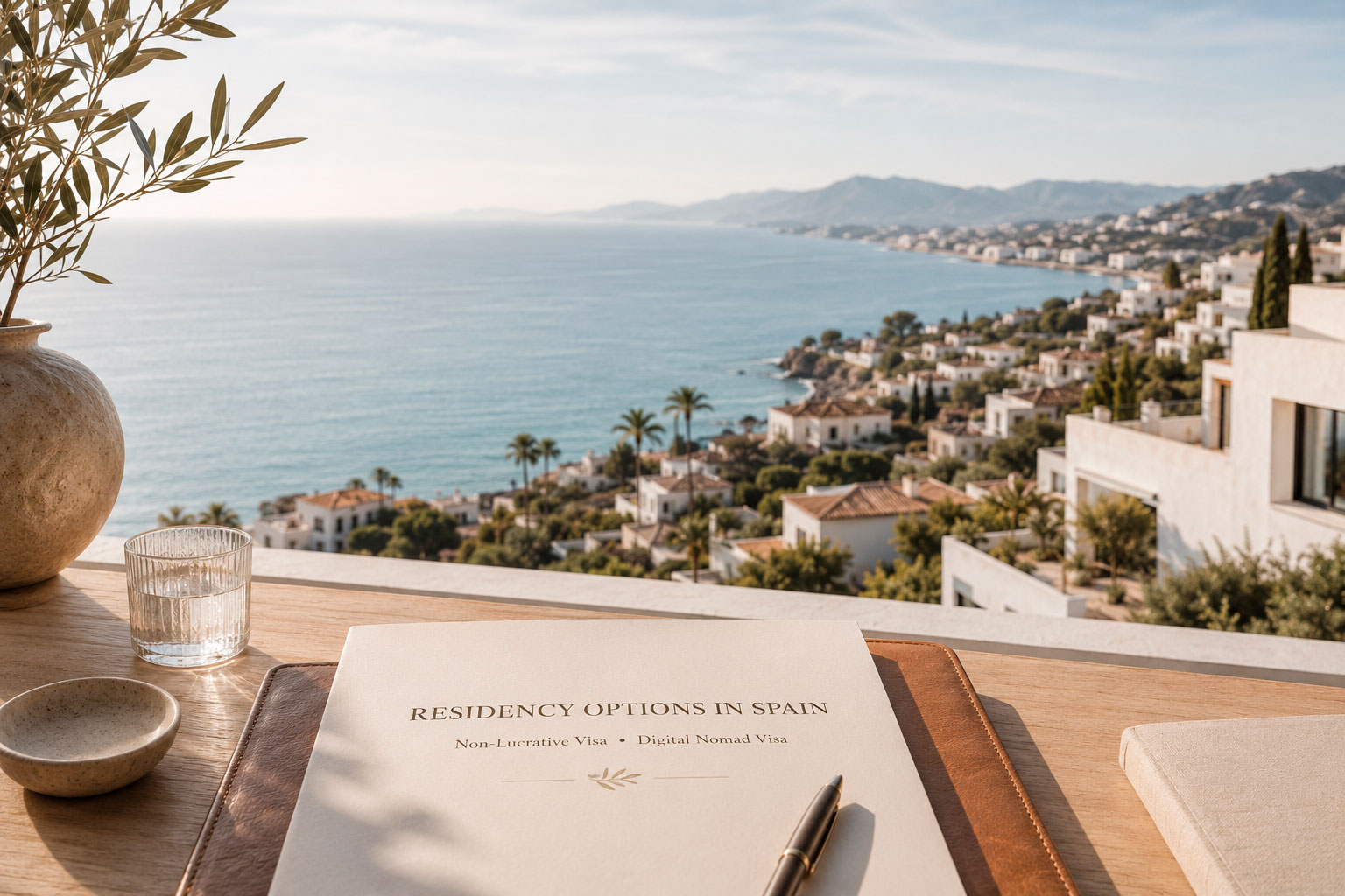Residency options in Spain for non-EU buyers with a Costa del Sol coastal view